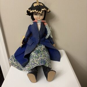 Vintage Mary Poppins 18" Doll Paper Mache Face Cloth Stuffed Body